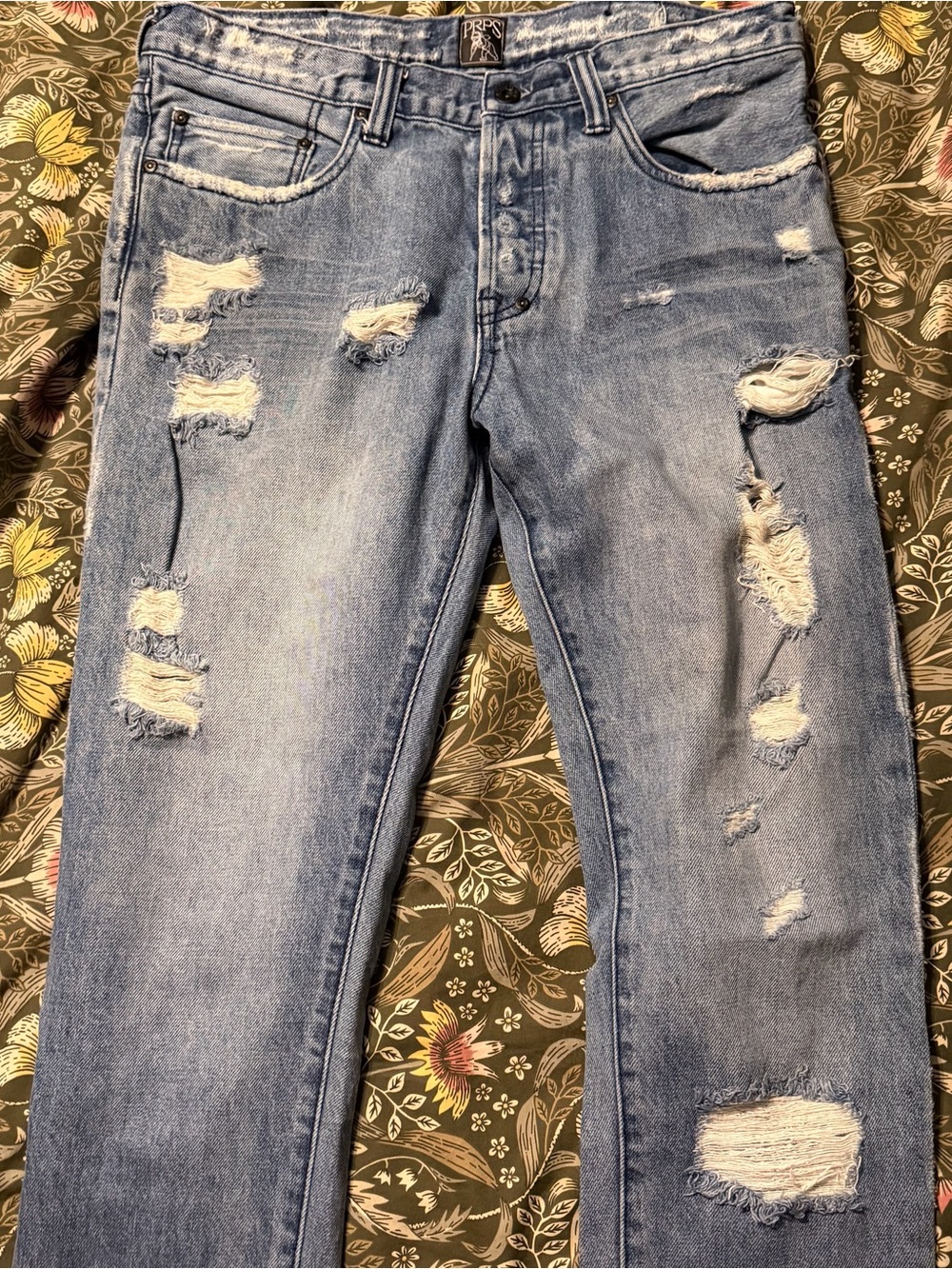 PRPS Goods & Co distressed straight leg denim